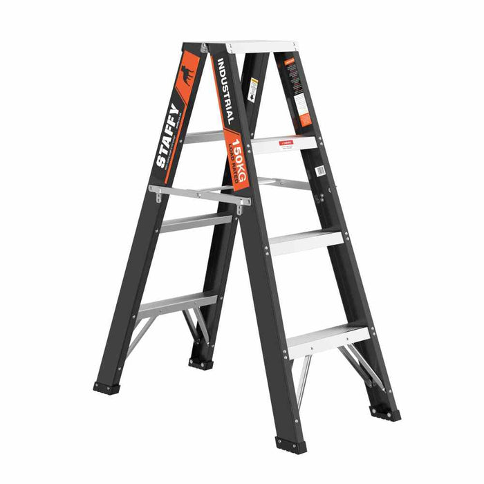 Staffy Step Ladder Double Sided 4 Step Fibreglass 150kg