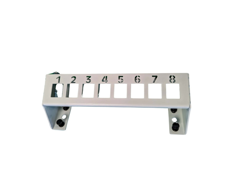 Patch Panel RJ45 8Port Unloaded White