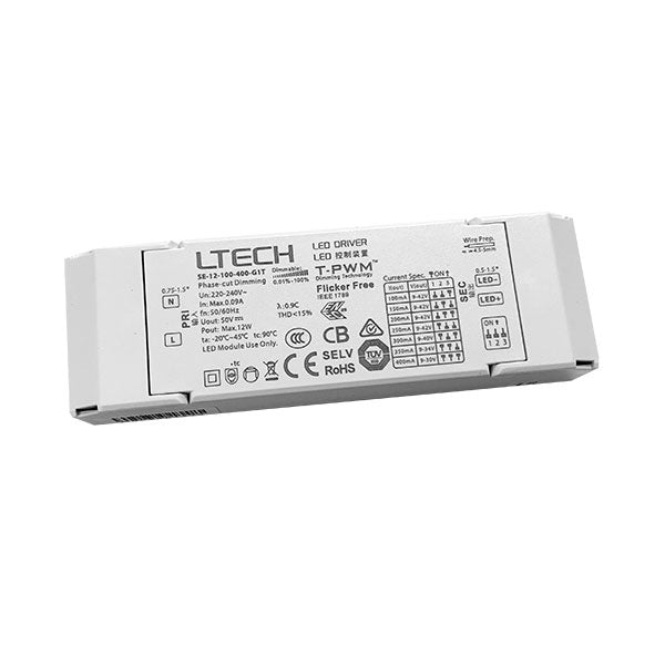 Driver LED 12W 100 to 400mA Output 230V