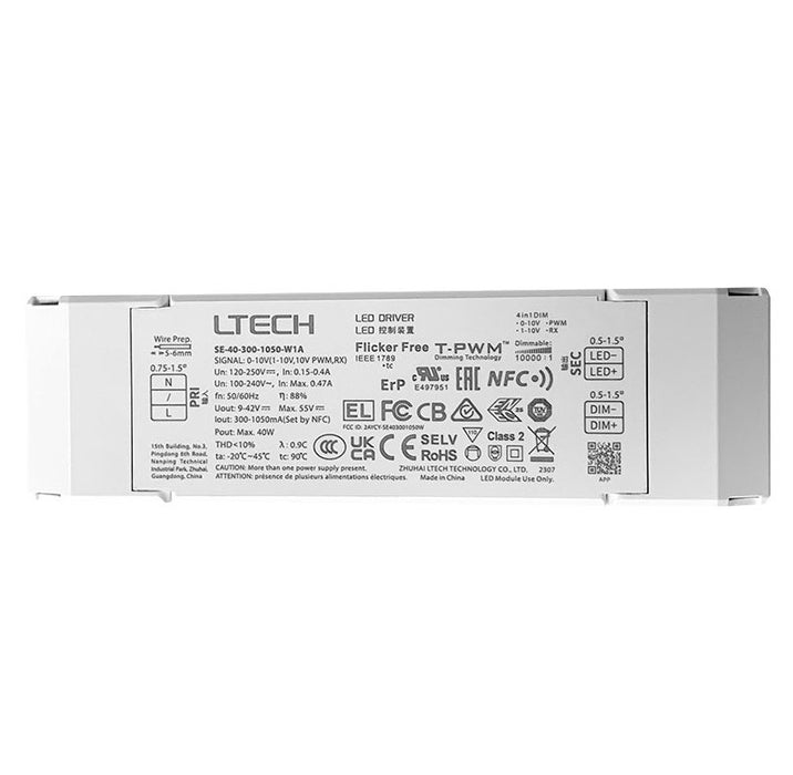Driver LED 40W 300-1050mA Constant Dimming 9-42Vdc