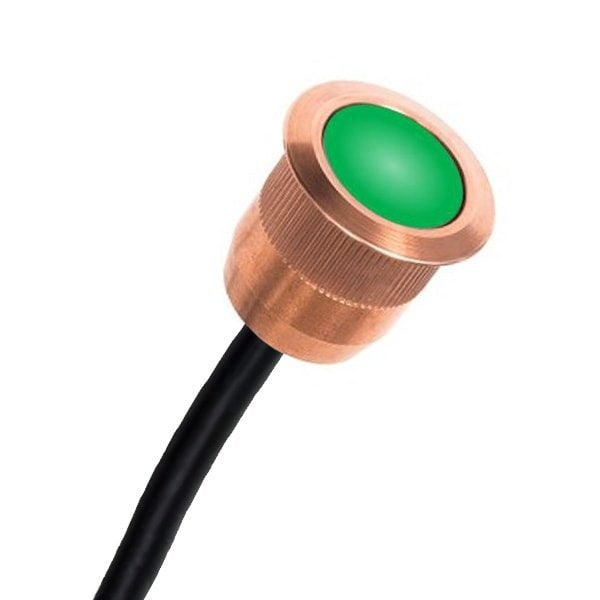 Mini Marker Light 20mm 12VDC IP67 Green Copper
