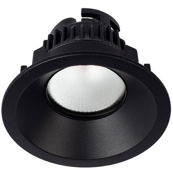 Downlight 7.7W Deep Fix Prismatic ICF 55D 3K Dim Txt Black