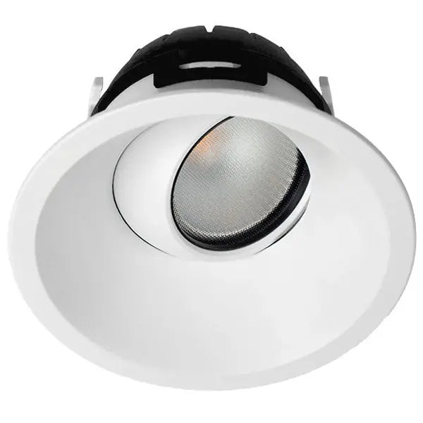Downlight 9.4W Deep Tilt Prismatic ICF 40D 3K Dim Txt White