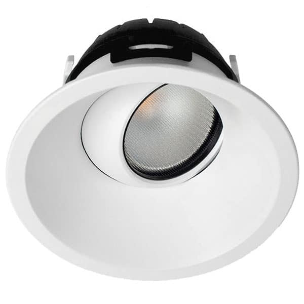 Downlight 11.1w Deep Tilt Prismatic CA135 55D 3k Dim Txt Wh