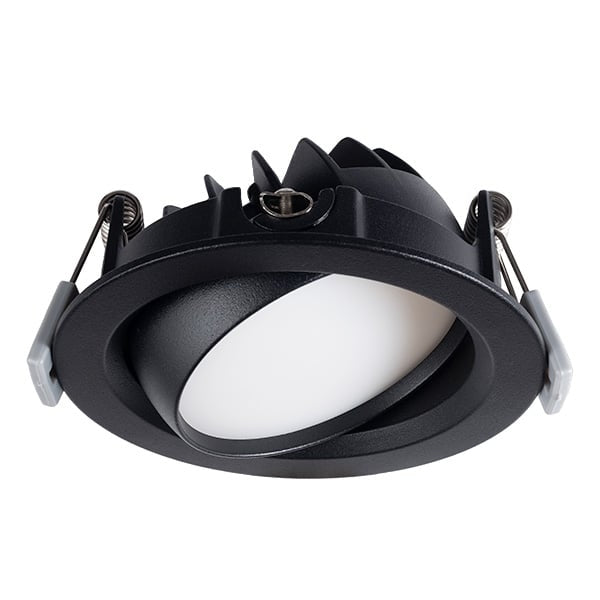 Dome Downlight 10w Tilt CCT Dim IP65 86mm Cut Out Txt Black