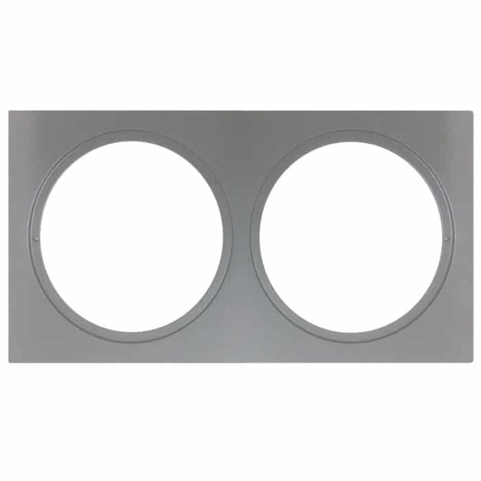 Adaptor Plate Dbl Rectangle Fixed Deep Tilt 233x122mm Silver