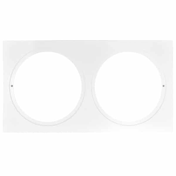 Adaptor Plate Dbl Rectangle Fixed Deep Tilt 233x122mm White