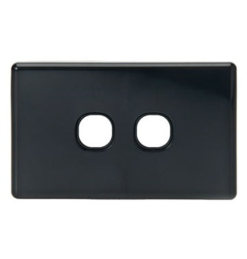 Switch Plate 2Gang Black