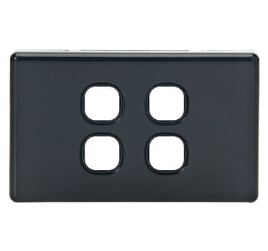 Switch Plate 4Gang Black