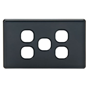 Switch Plate 5Gang Black