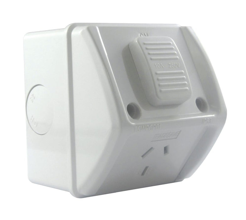 Switch Socket 10A Single Weatherproof IP53