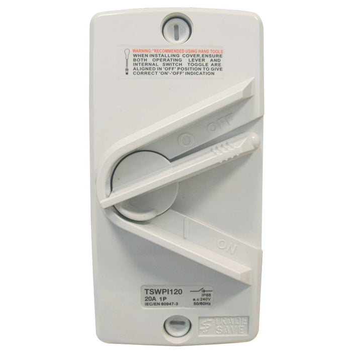 Isolator 20A 1P Weatherproof IP66