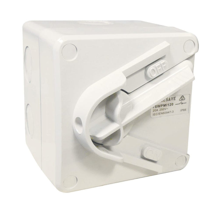Isolating Switch Mini Single 20A Weatherproof IP66