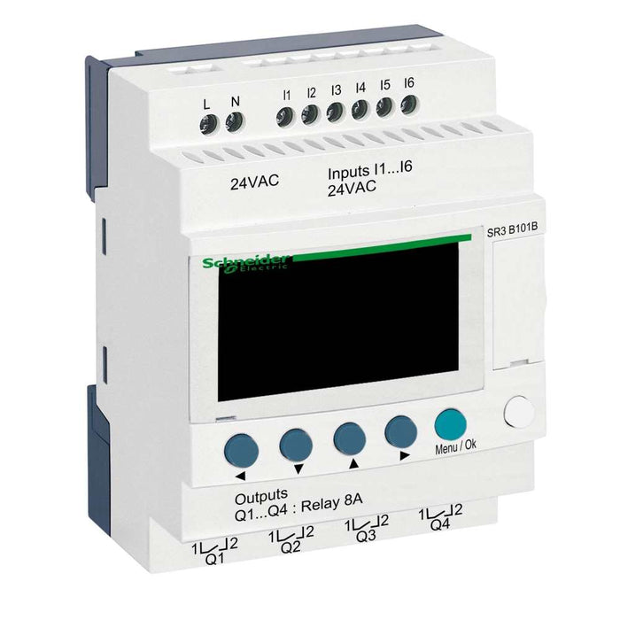 Modular Smart Relay Zelio Logic 10 I/O 24VAC Clock Display