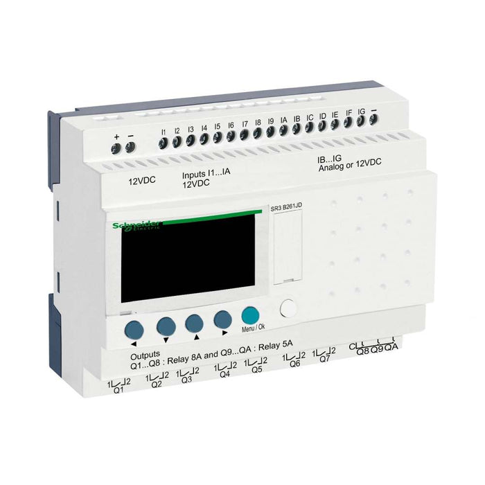Modular Smart Relay Zelio Logic 12 I/O 24VDC Clock Display