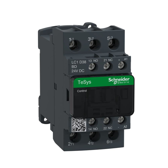 Tesys Contactor 3P 18.5kW 38A 24VDC Wide 1N/O 1N/C