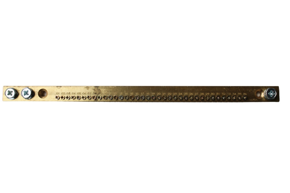Busbar E/Neut 328mm 36-Tunnel 165A Sgl Screw 3 x M8