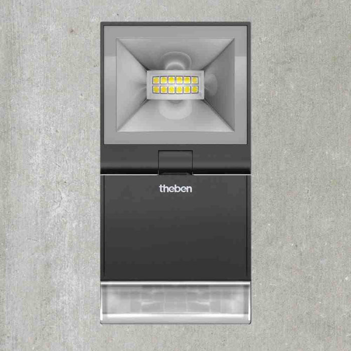 Theleda S10Bk LED Spotlight + PIR Sensor 10W 180Deg Bk IP55