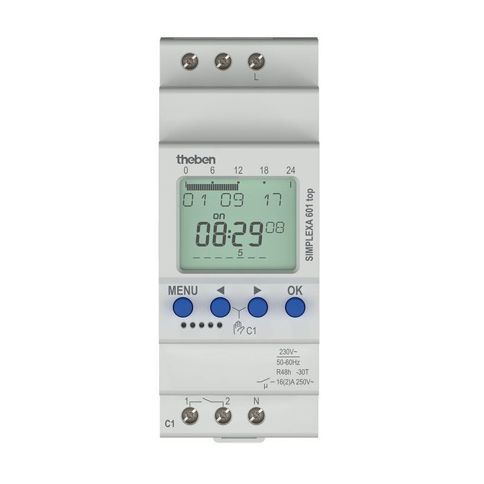 Digital Timer SIMPLEXA 601 top Basic 7Day 1Ch 250V