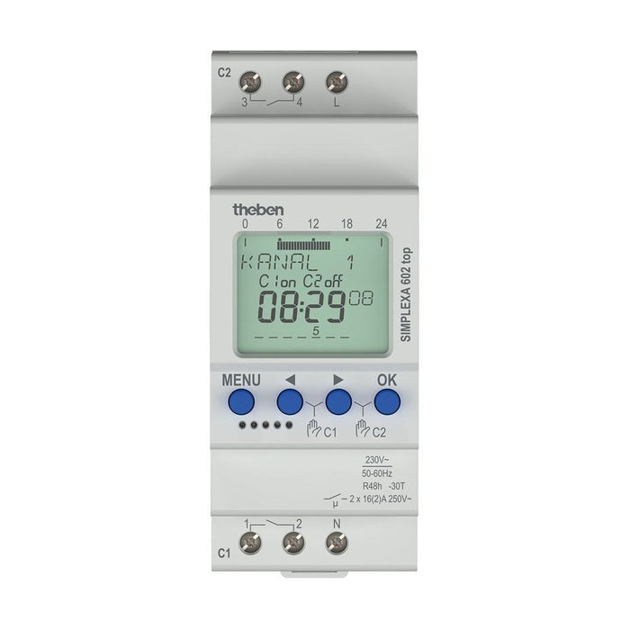 Digital Timer SIMPLEXA 602 top Basic 7Day 2Ch 250V