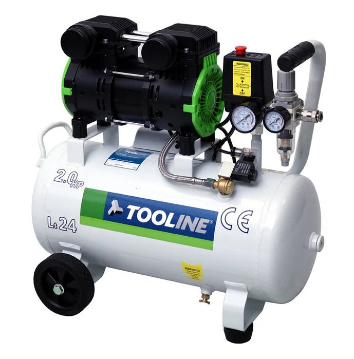 Oilless Air Compressor 24l with Hose & Gun