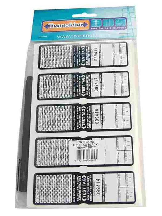 Test Tag Heavy Duty Black (Pkt100)