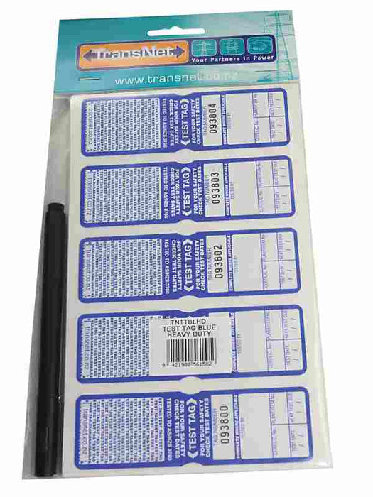 Test Tag Heavy Duty Blue (Pkt100)