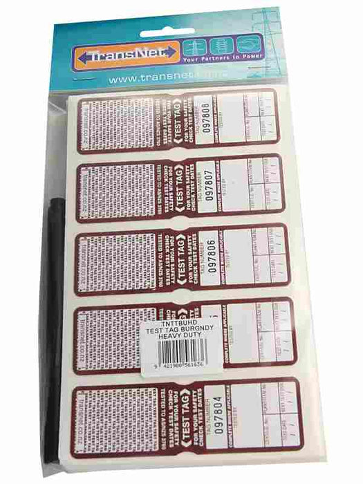 Test Tag Heavy Duty Burgundy (Pkt100)