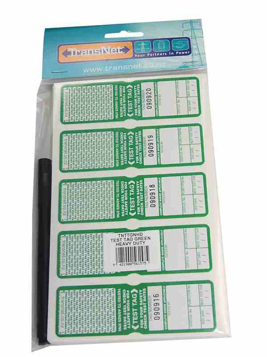 Test Tag Heavy Duty Green (Pkt100)