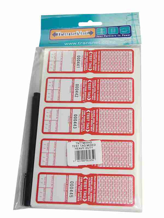 Test Tag Heavy Duty Mixed (Pkt100)