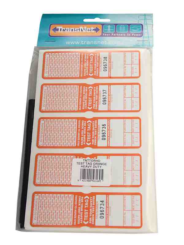 Test Tag Heavy Duty Orange (Pkt100) — Ideal Electrical Suppliers Limited