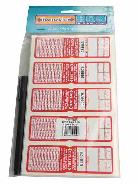Test Tag Heavy Duty Red (Pkt100)