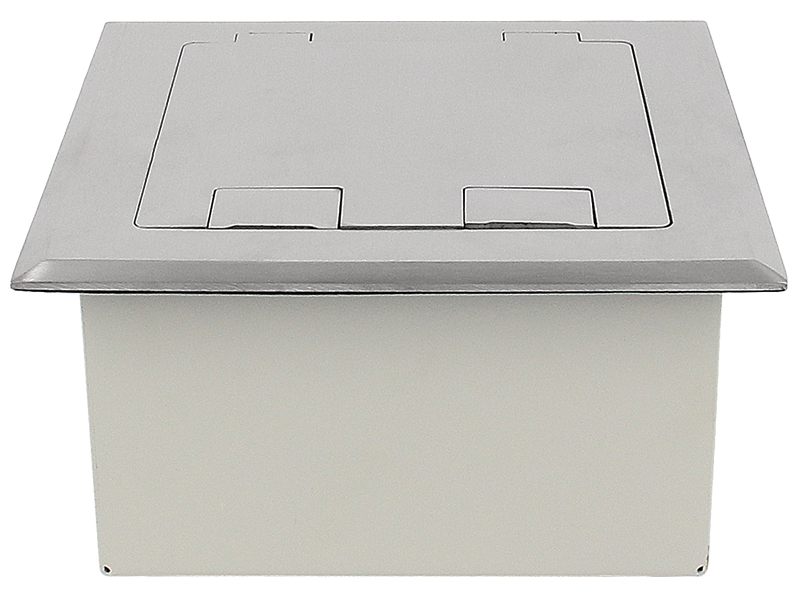 Cable Away Floor Box 145 2xPower 3x Data S/Steel