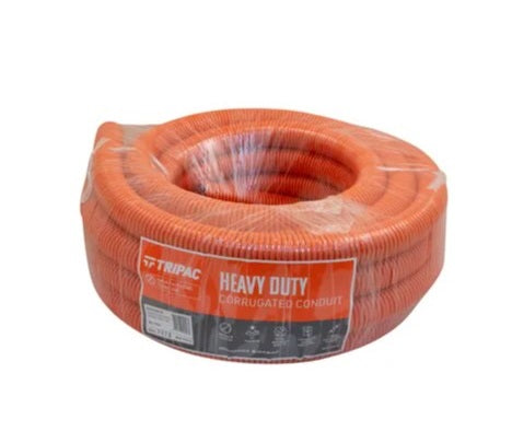 Corrugated Conduit 32mm Orange (10m Roll) Per Metre
