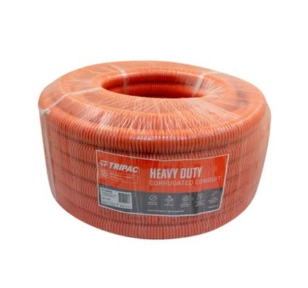 Corrugated Conduit 32mm Orange (25m Roll) Per Metre