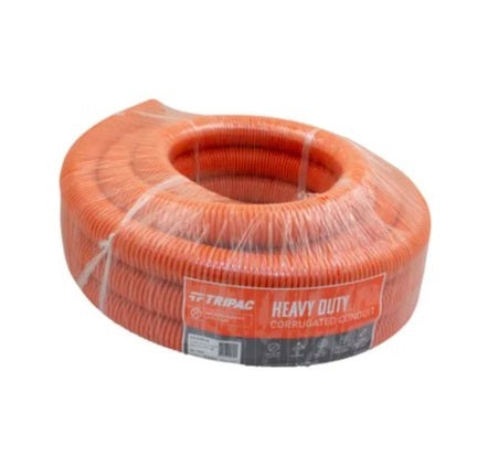 Corrugated Conduit 40mm Orange (25m Roll) Per Metre