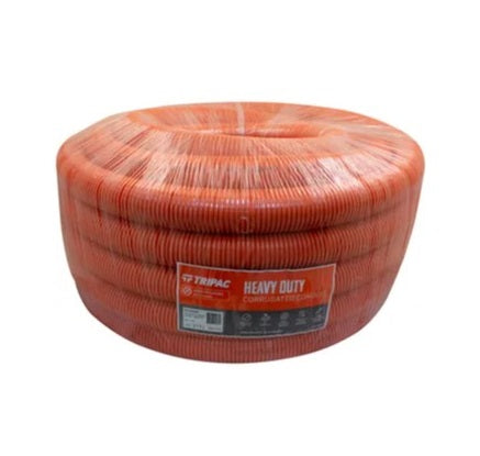Corrugated Conduit 50mm Orange (25m Roll) Per Metre