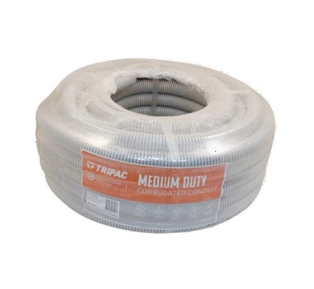 Corrugated Conduit 25mm Grey (50m Roll) Per Metre