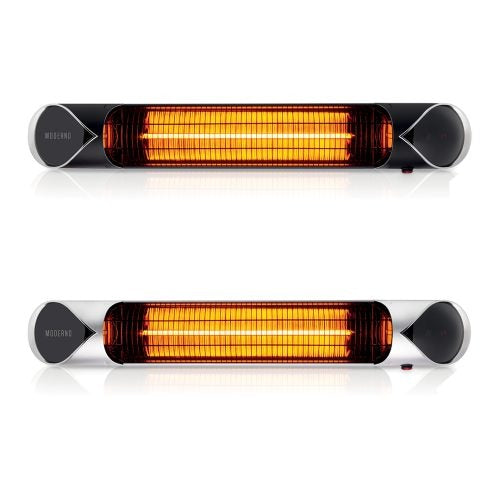 Moderno Carbon Infrared Heater 2kW 900x130x 89.5mm Silver