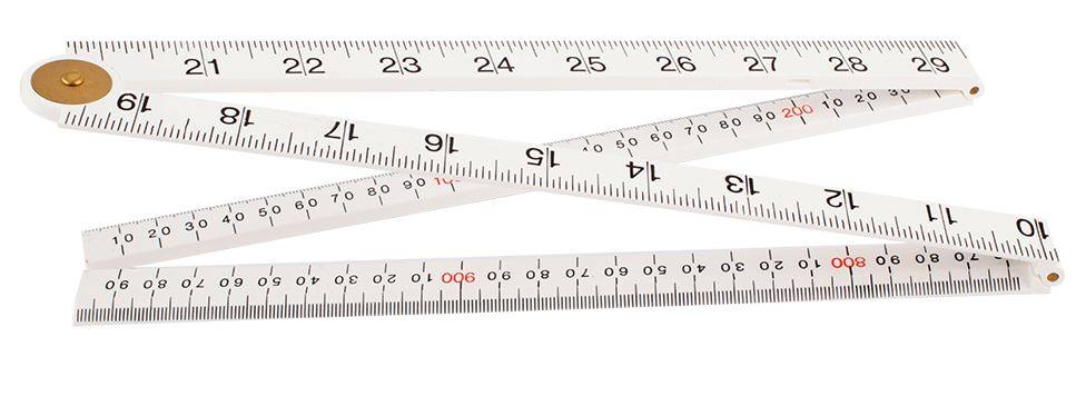 Fisco Bevel Rule Nylon 4 Fold White 1m Metric/Imperial