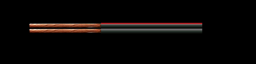 Tycab Cable .5mm Twin Speaker Flex Black Red