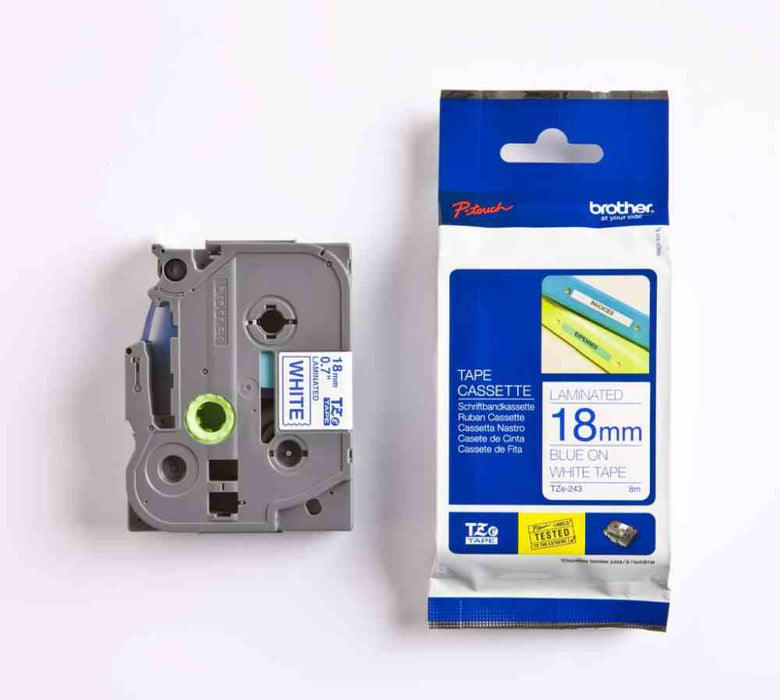 Laminated Tape Black on White 8m x 24mm