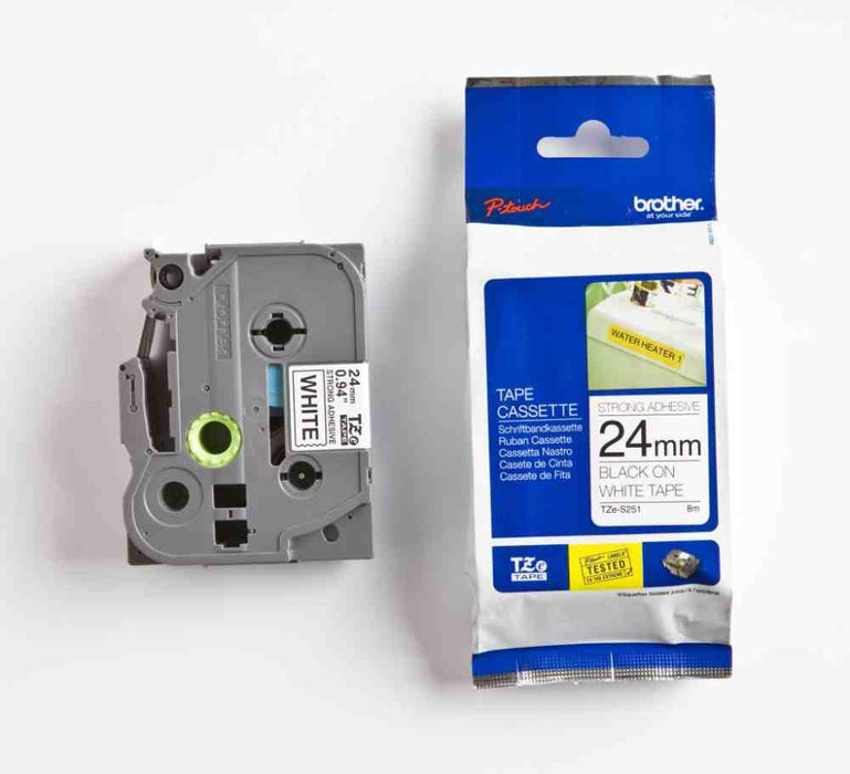 Tape 24mm Black / White Strong