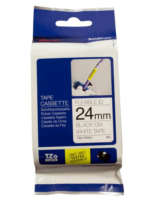 FlexI ID Tape Black on White 8m x 24mm