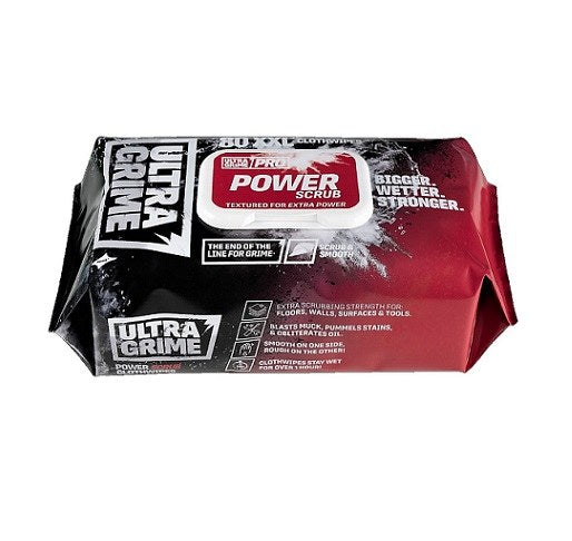 Ultragrime PRO Power Scrub Huge Wipes Pack 80