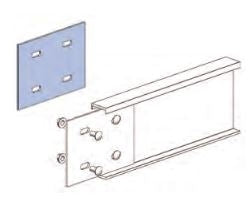 NEMA12B Ladder Splice Plate AL12B 150mm Aluminium