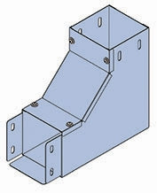Trunking Horiz Bend Lid Inside HBLI 100 x 75mm Galvabond