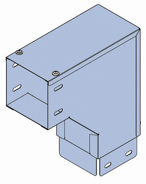 Trunking Horiz Bend Lid Outside HBLO 75 x 50mm Galvabond