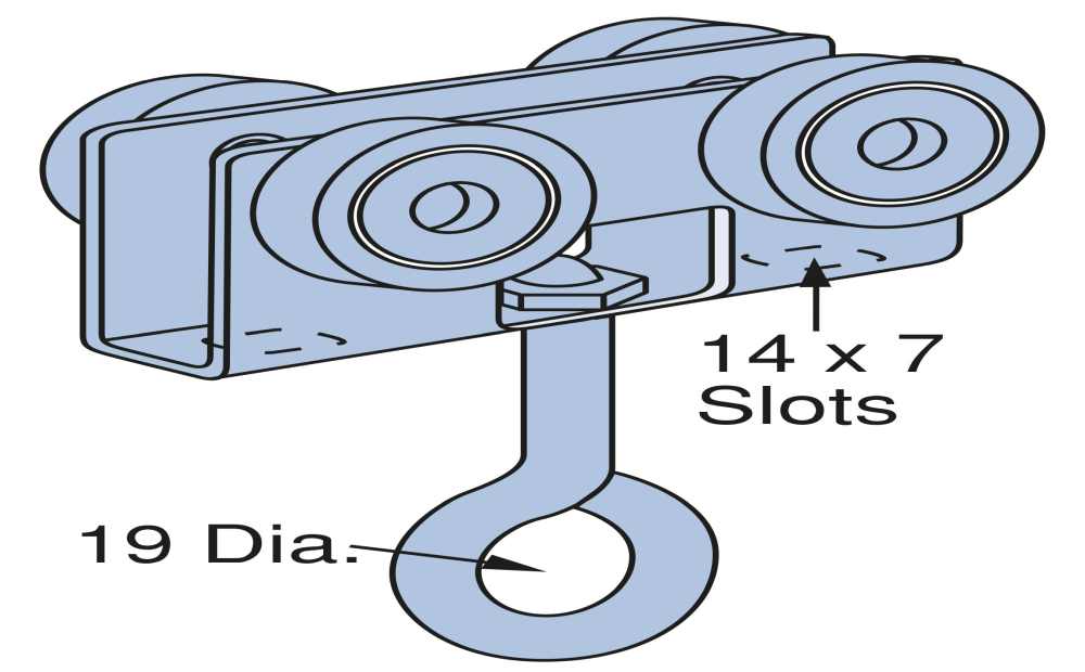 Channel Trolley Four Wheel & Eye Bolt