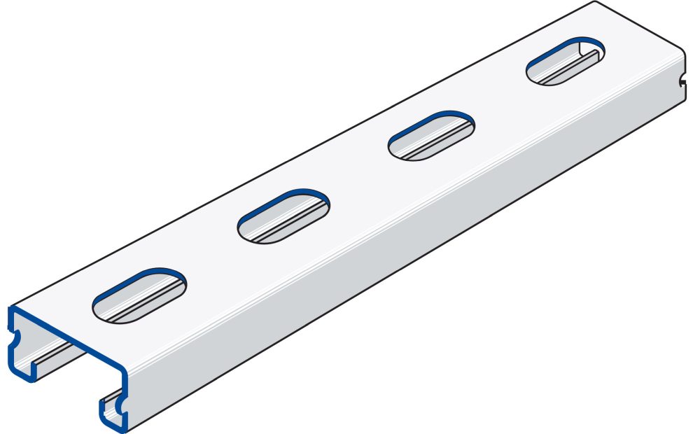 Channel P4000T-G Galvabond Slotted (Metre)